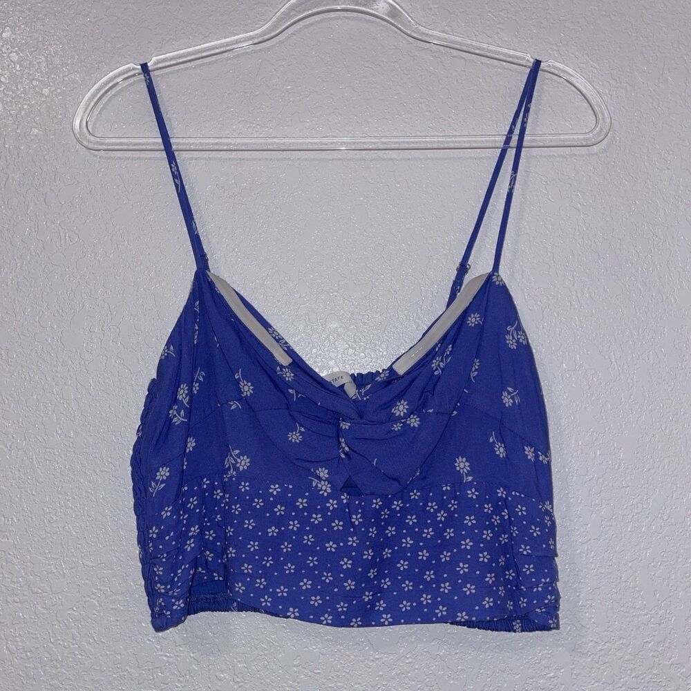 Altar'd State Womens XL Floral Spaghetti Strap Top Cottagecore Boho Crop Blouse